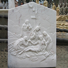 natural white marble custom amde religious Catholicism Juses and mary wall art decor